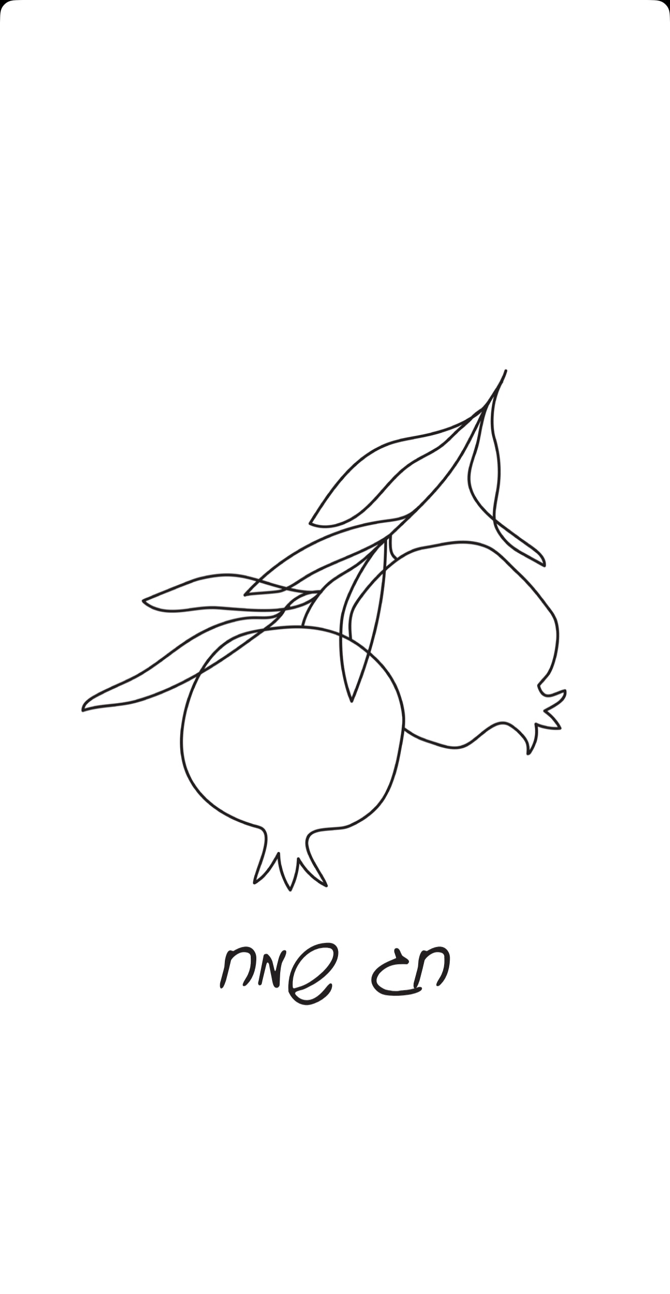 Sketch Pomegranate - Printed Guest Towel