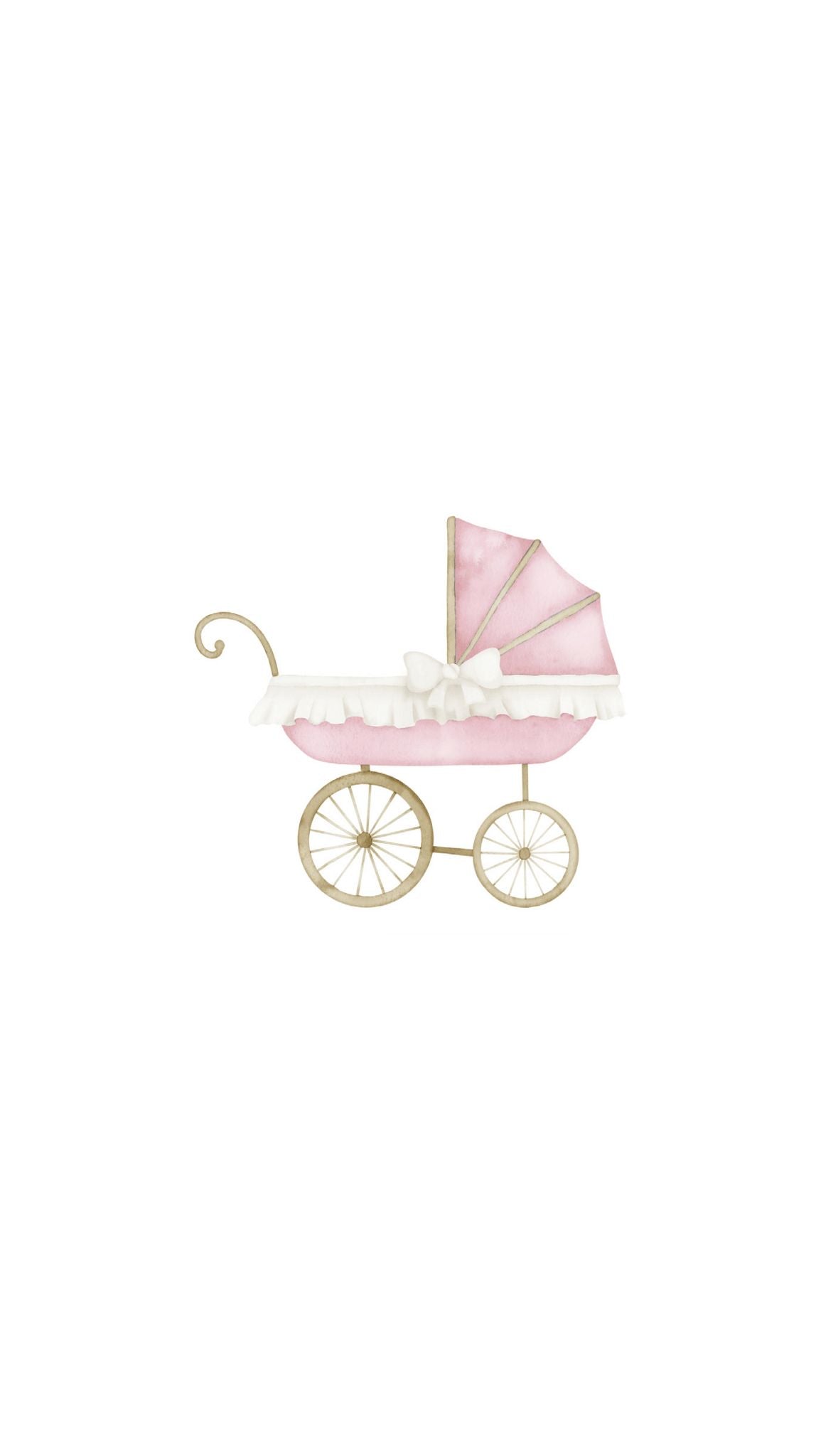 Pink Baby Carriage Printed Paper Bag