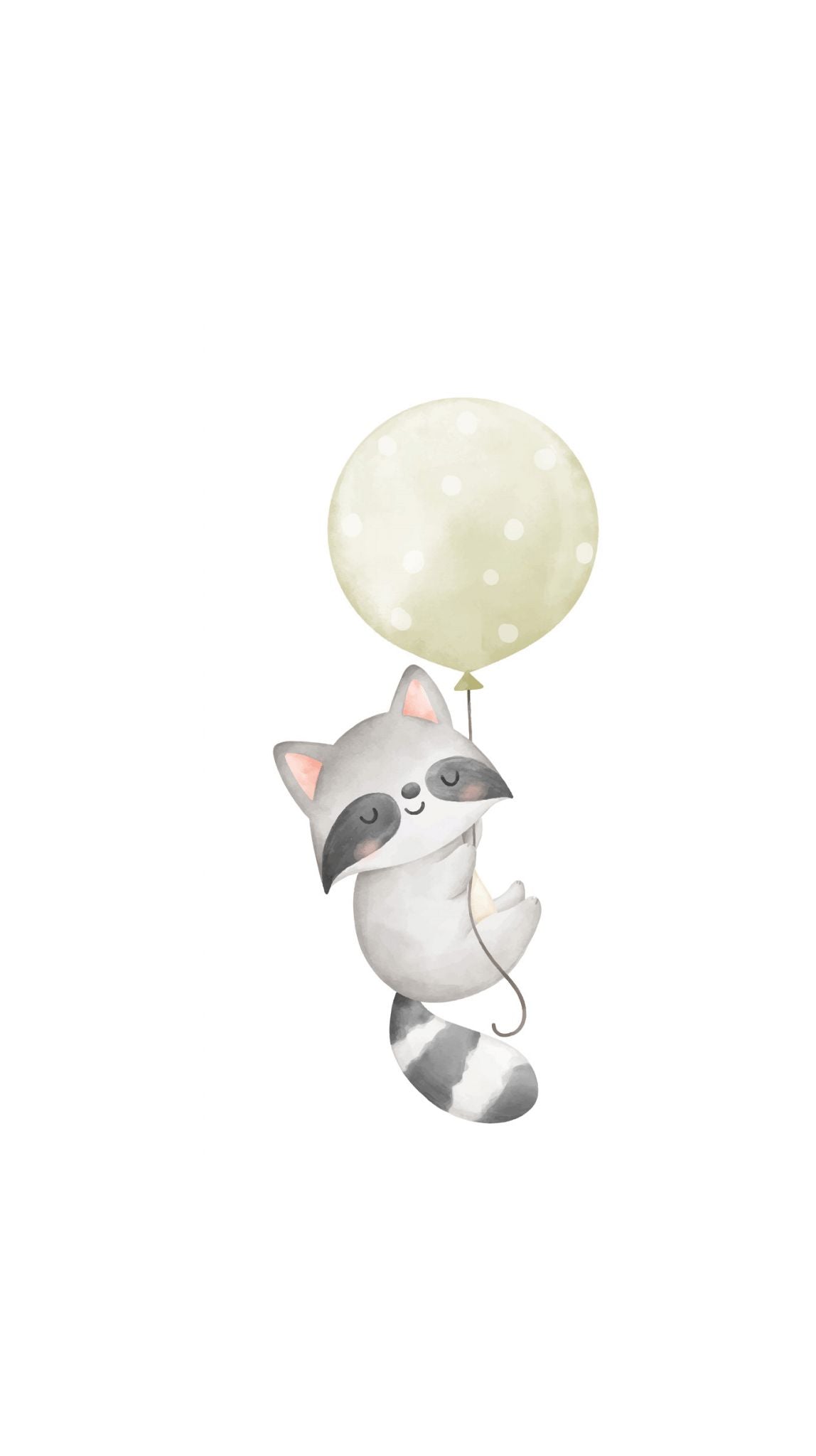 Raccoon Balloon Printed Paper Bag