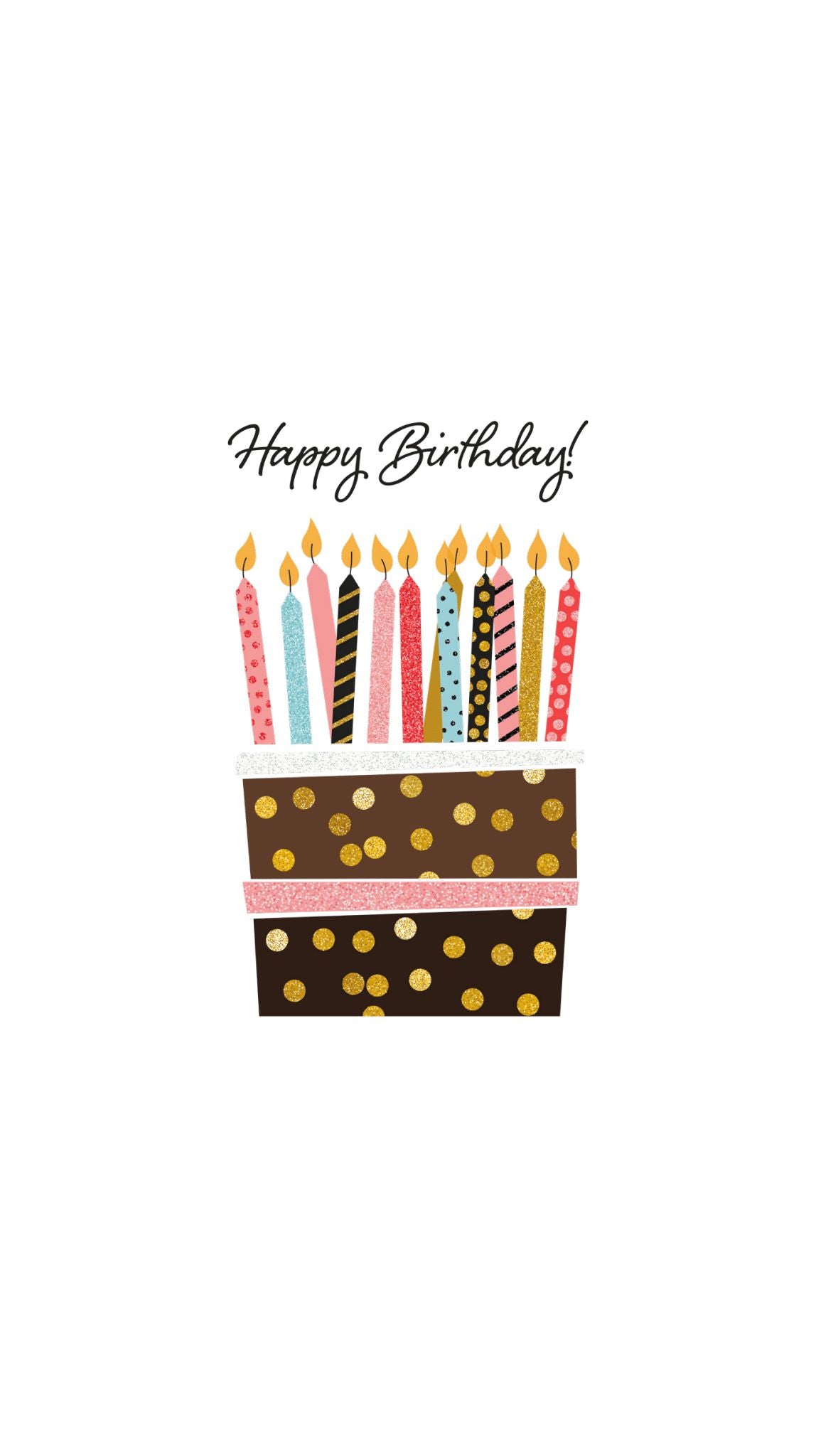 Birthday Cake Candles Printed Paper Bag