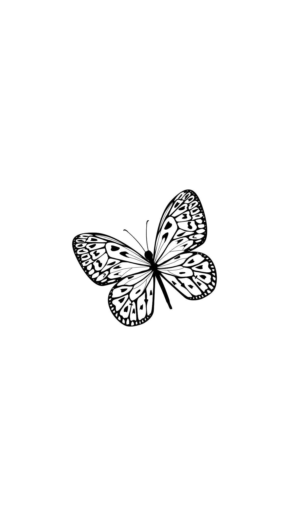 Black Butterfly Printed Paper Bag
