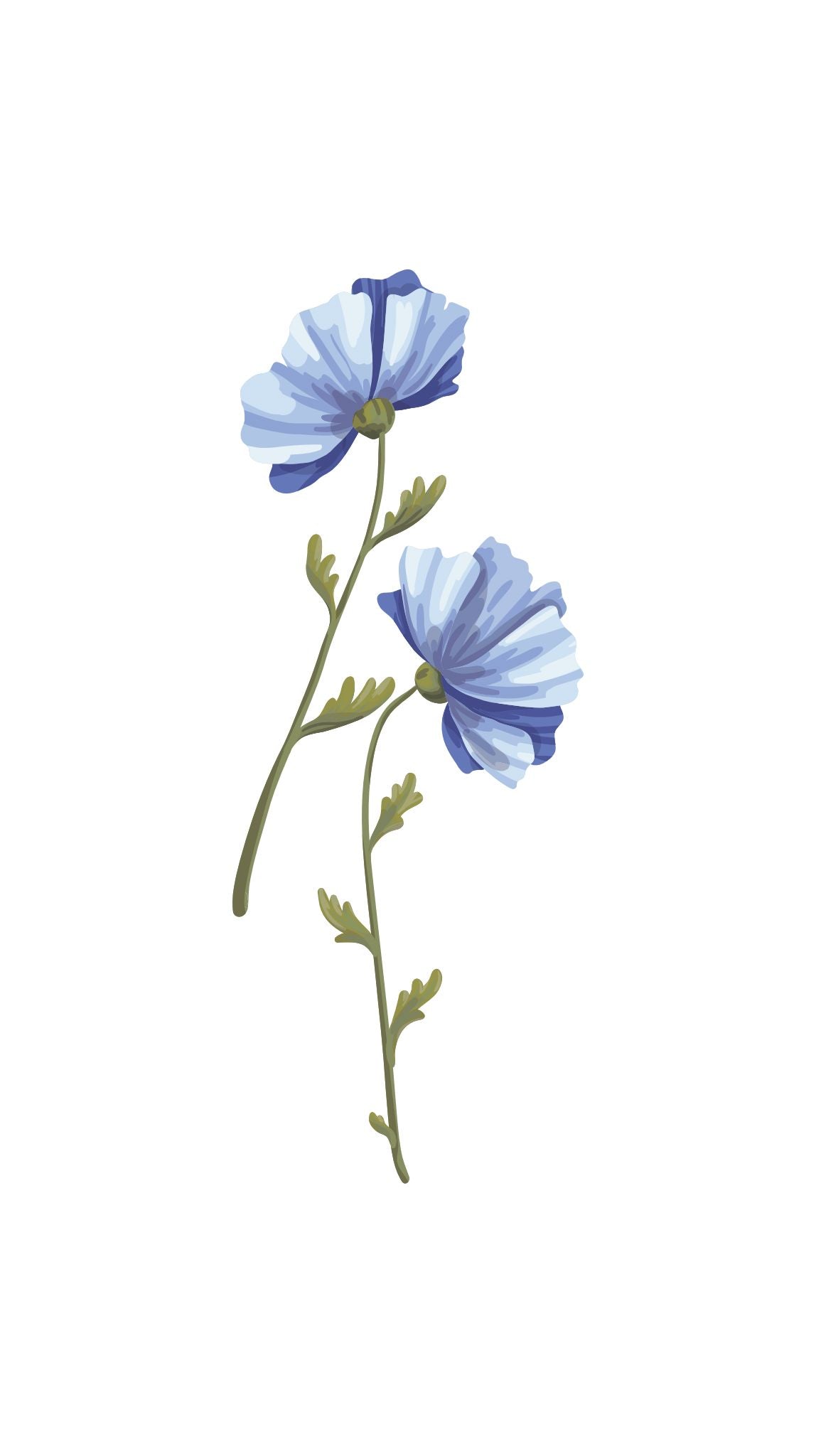 Blue Daffodil Printed Paper Bag