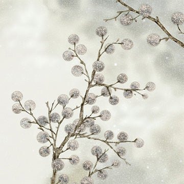Silver Berry Branches Cocktail Napkin