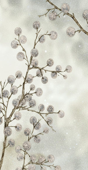 Silver Berry Branches - Printed Guest Towel