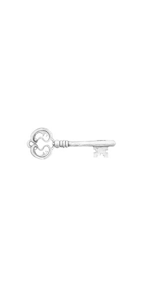 Vintage Key Silver - Printed Guest Towel
