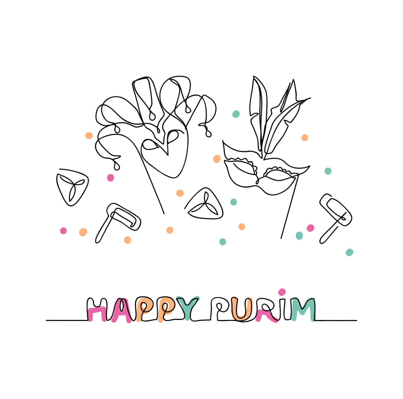 Purim Jester Cocktail Napkin