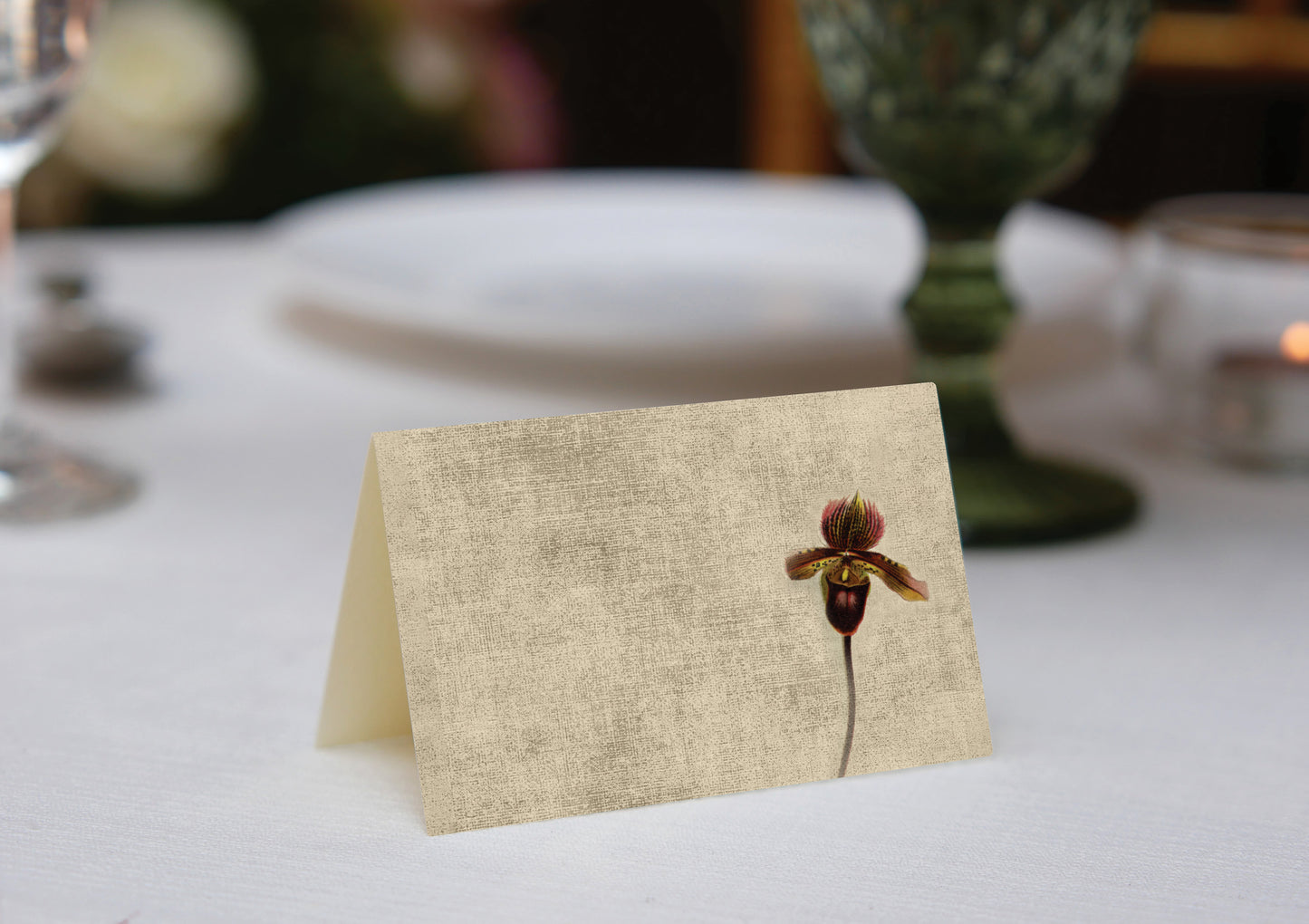 Marsala Orchids Place Cards
