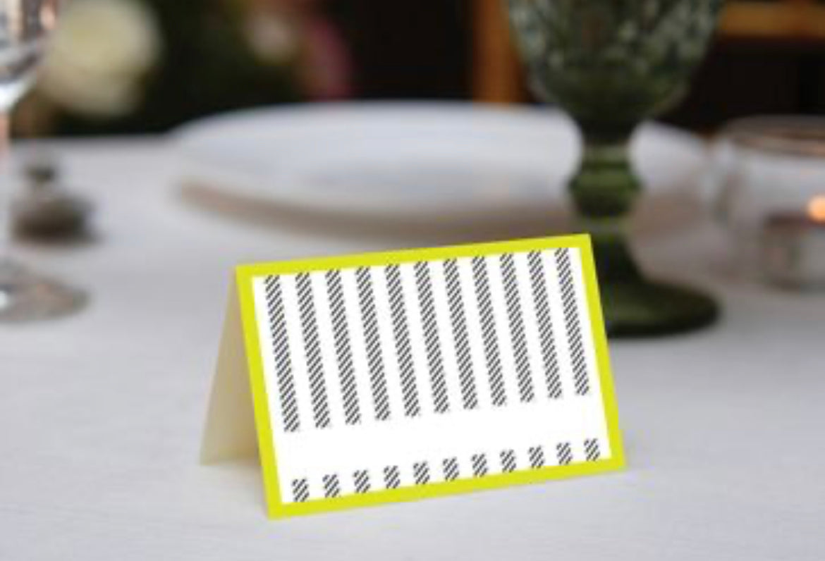 Cotton Stripe (YELLOW) Place Cards