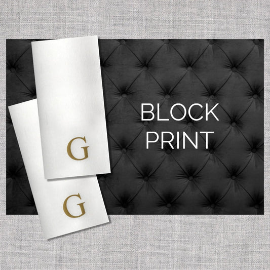 Altoona Block Print Guest Towel / Napkin (FOIL PRINTED) 15 Count