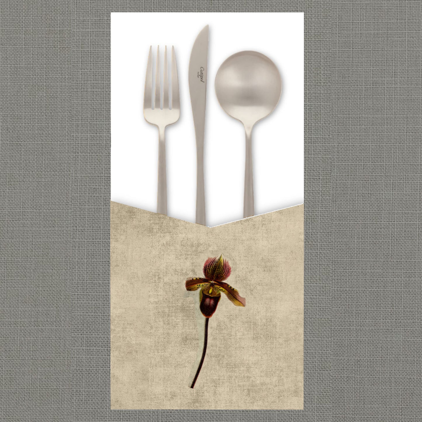 Marsala Orchids Cutlery Pouch