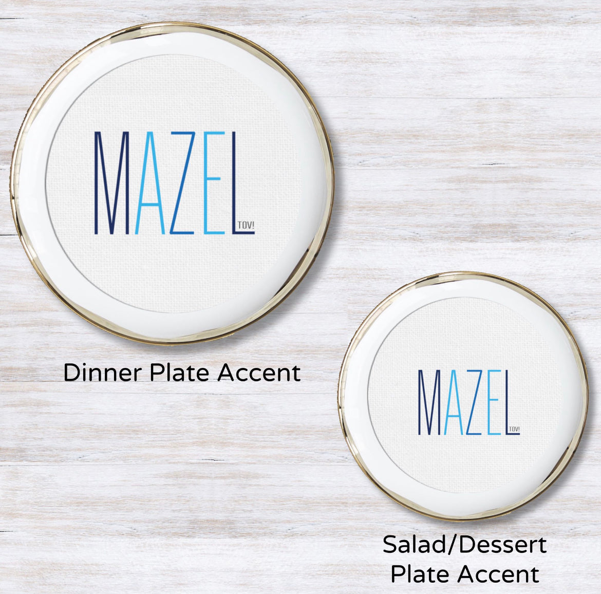Mazel Tov Blue Plate Accent