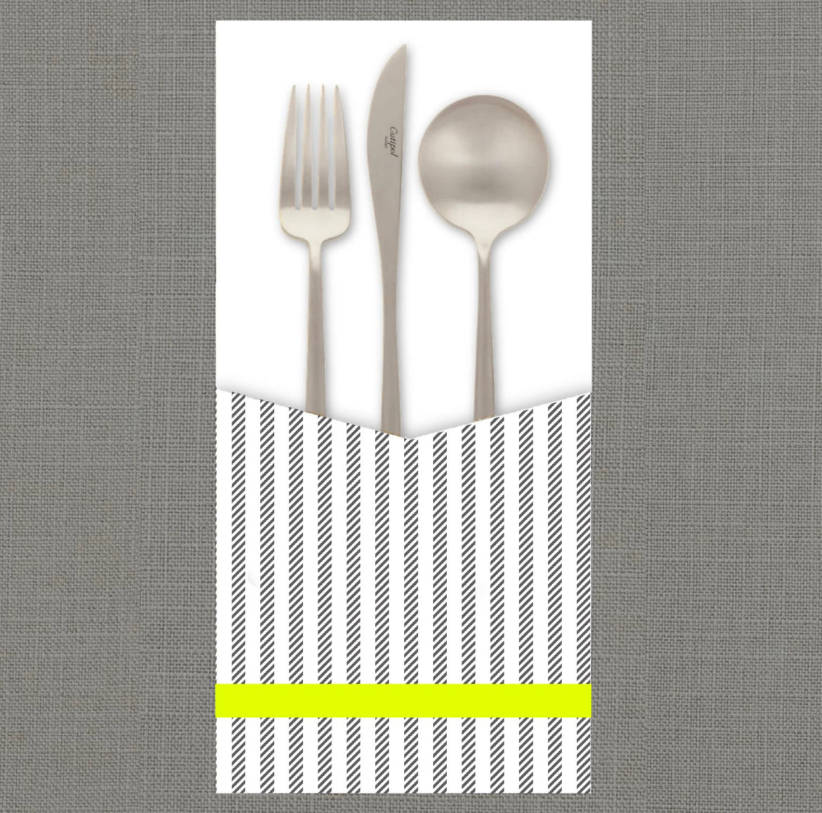 Cotton Stripe (YELLOW) Cutlery Pouch