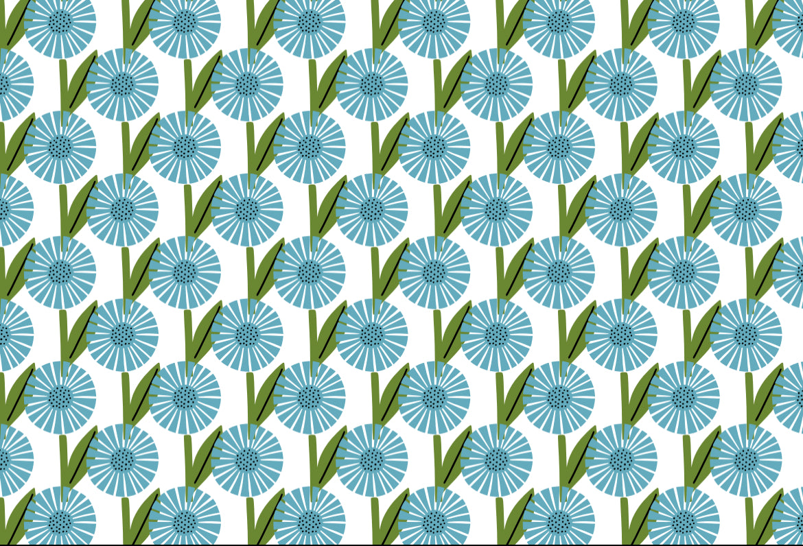 Blue Doodle Flowers - Placemat