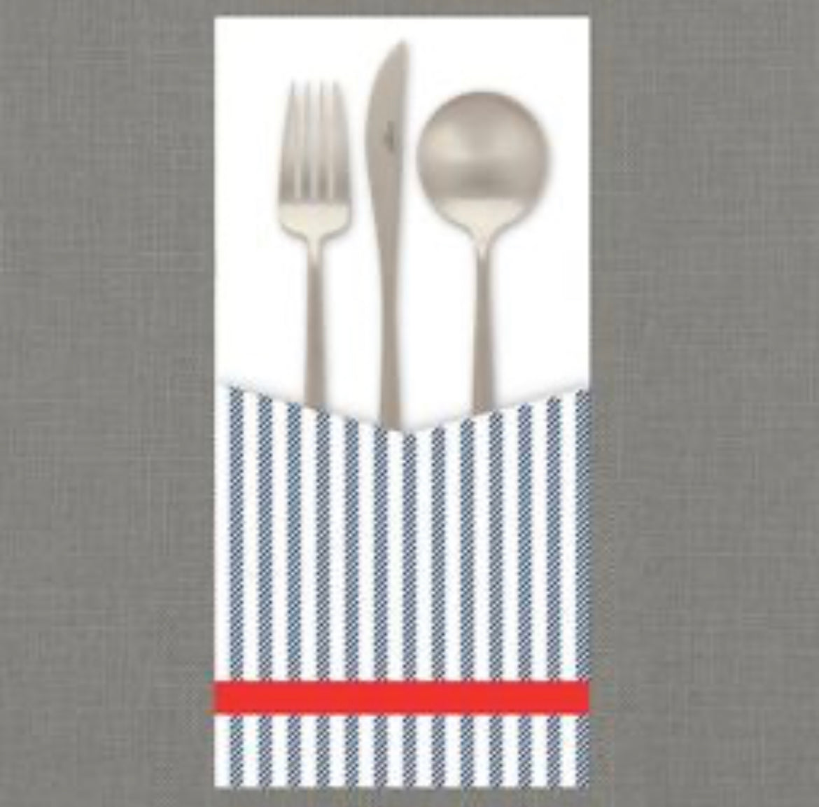 Cotton Stripe (RED) Cutlery Pouch