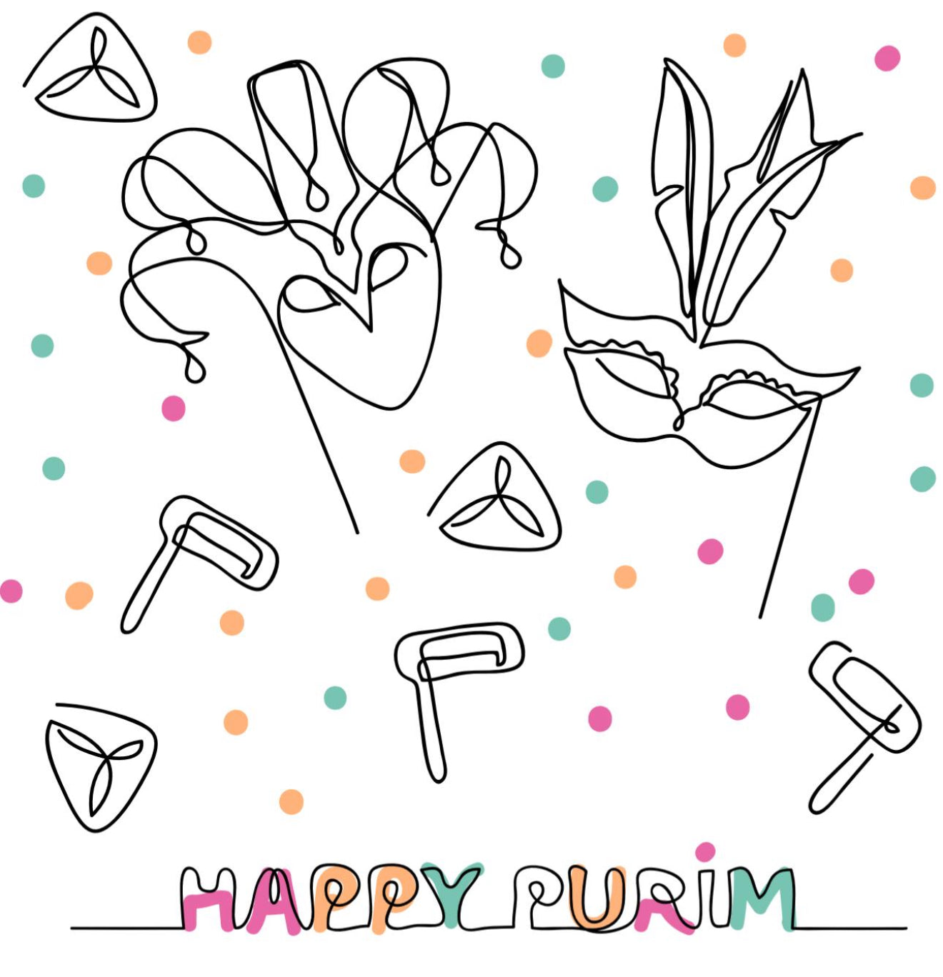 Purim Jester- Charger - (SQUARE)