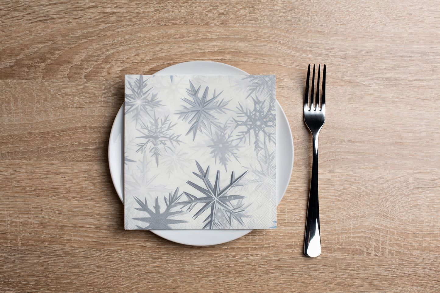 Silver Snowflake Cocktail Napkin