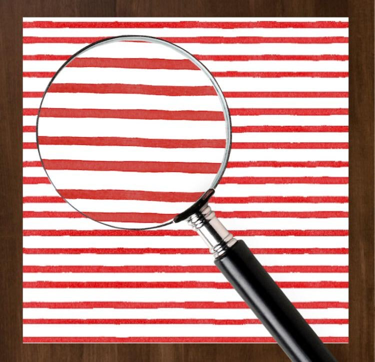 Red Painted Stripe Charger - (SQUARE)