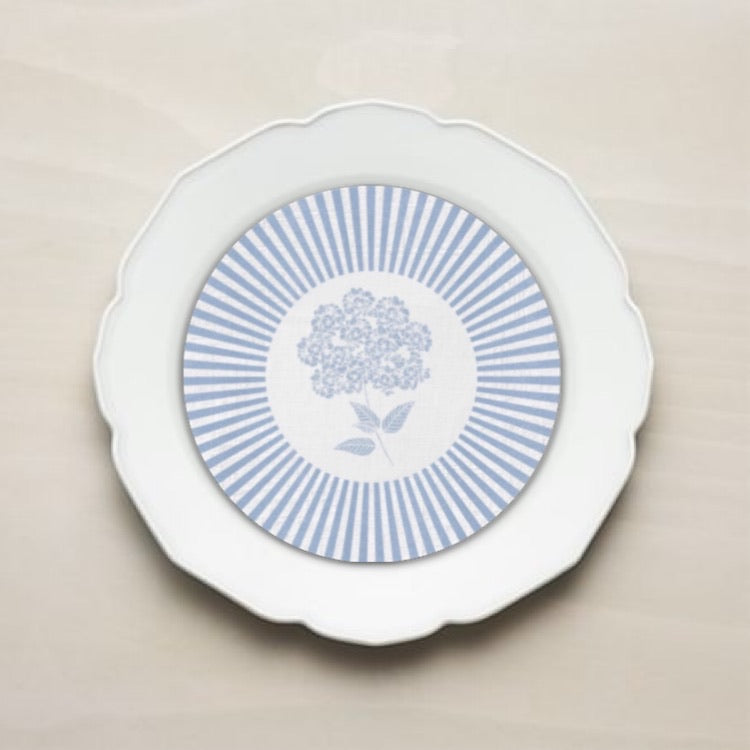 Farmhouse Round Dinner Plate-Hydrangea