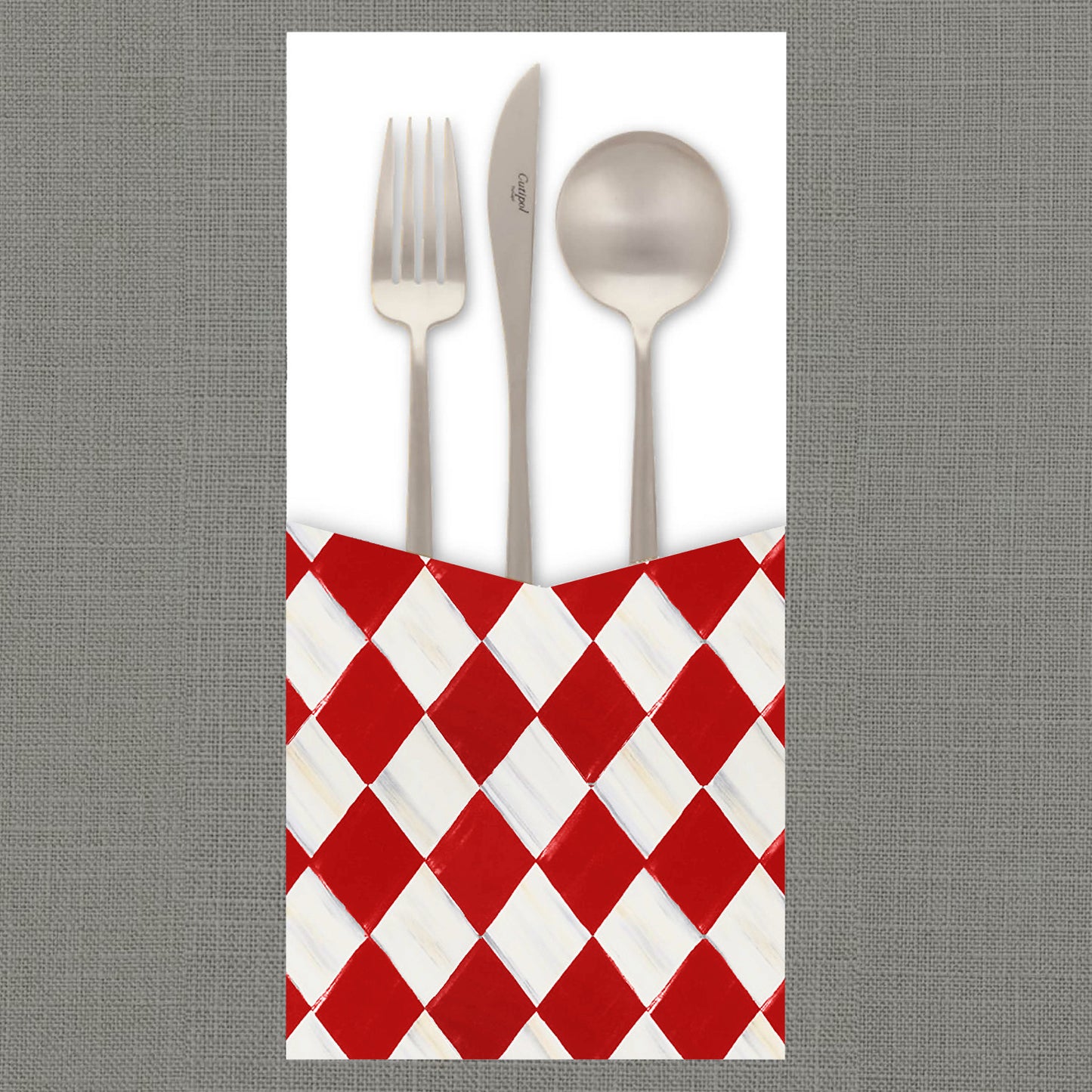 Harlequin Red Cutlery Pouch
