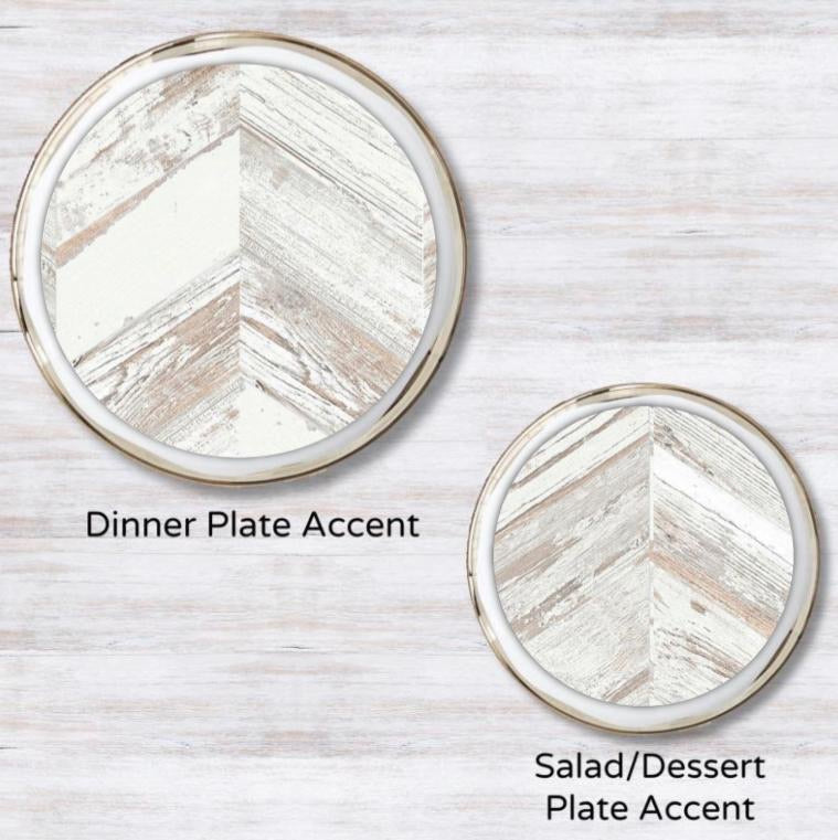 Whitewash Herringbone Plate Accent