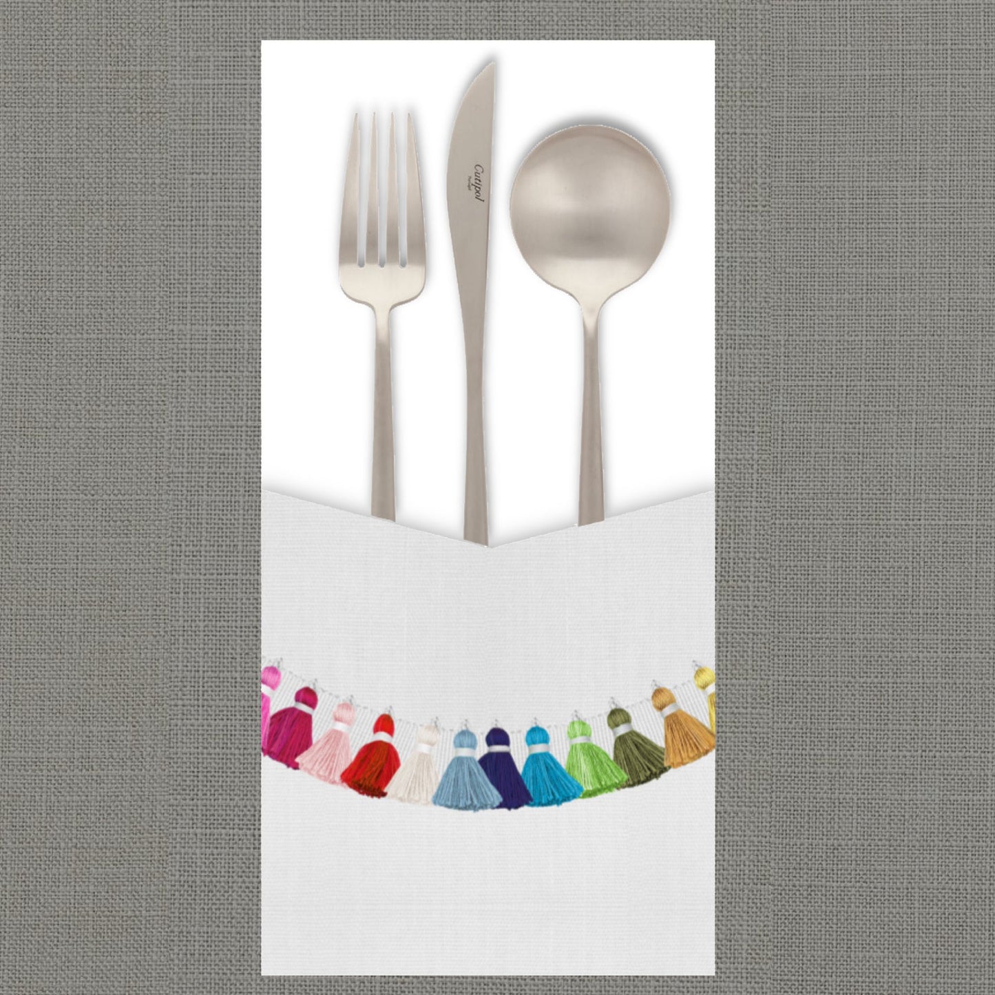 Tassels Multi-Color Cutlery Pouch