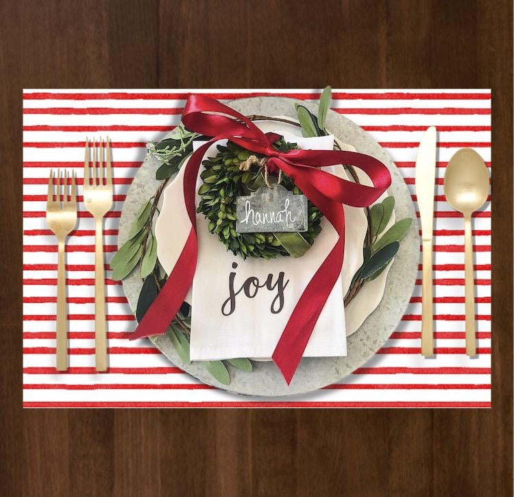 Red Painted Stripe - Placemat