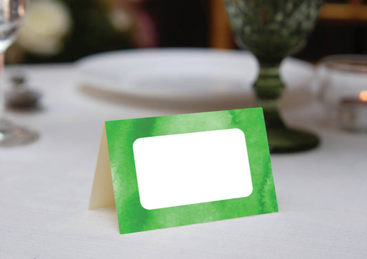 Watercolor Green Place Cards