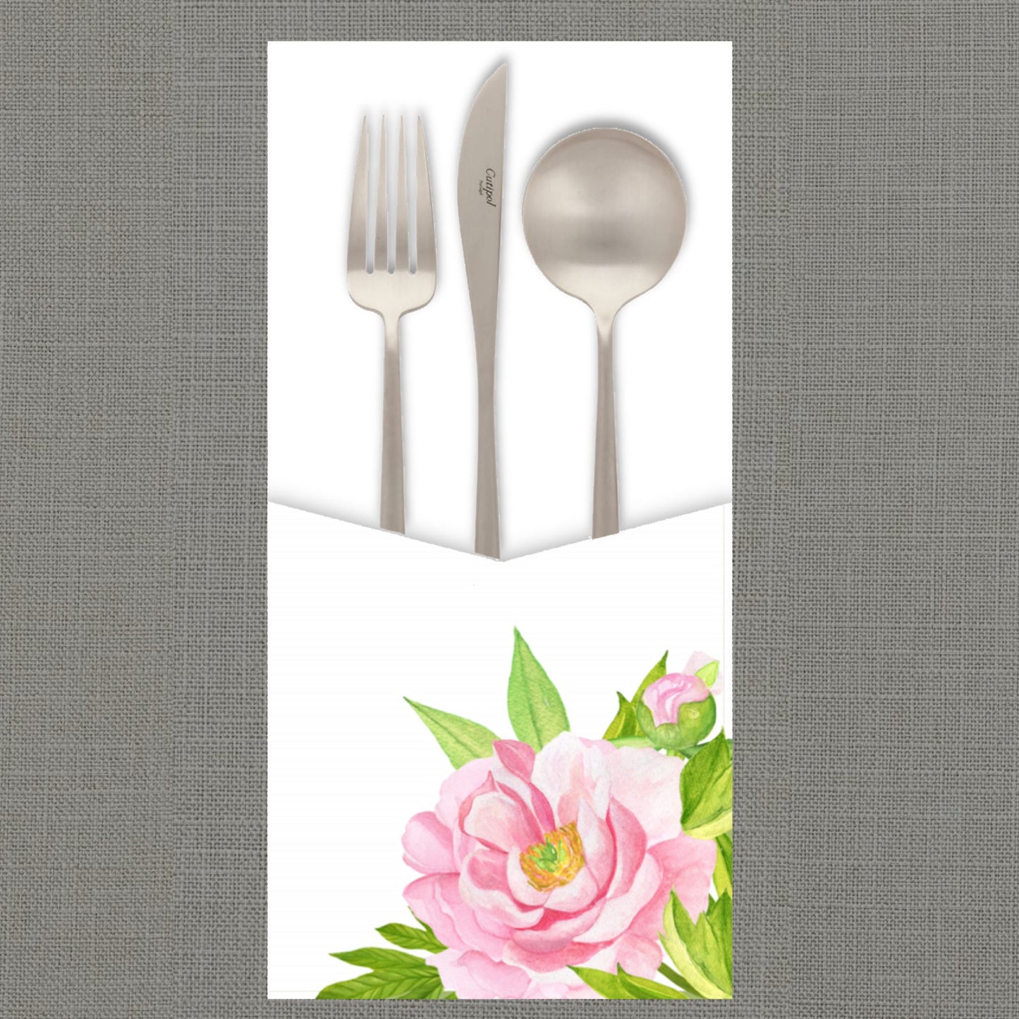 Pink Peony Cutlery Pouch