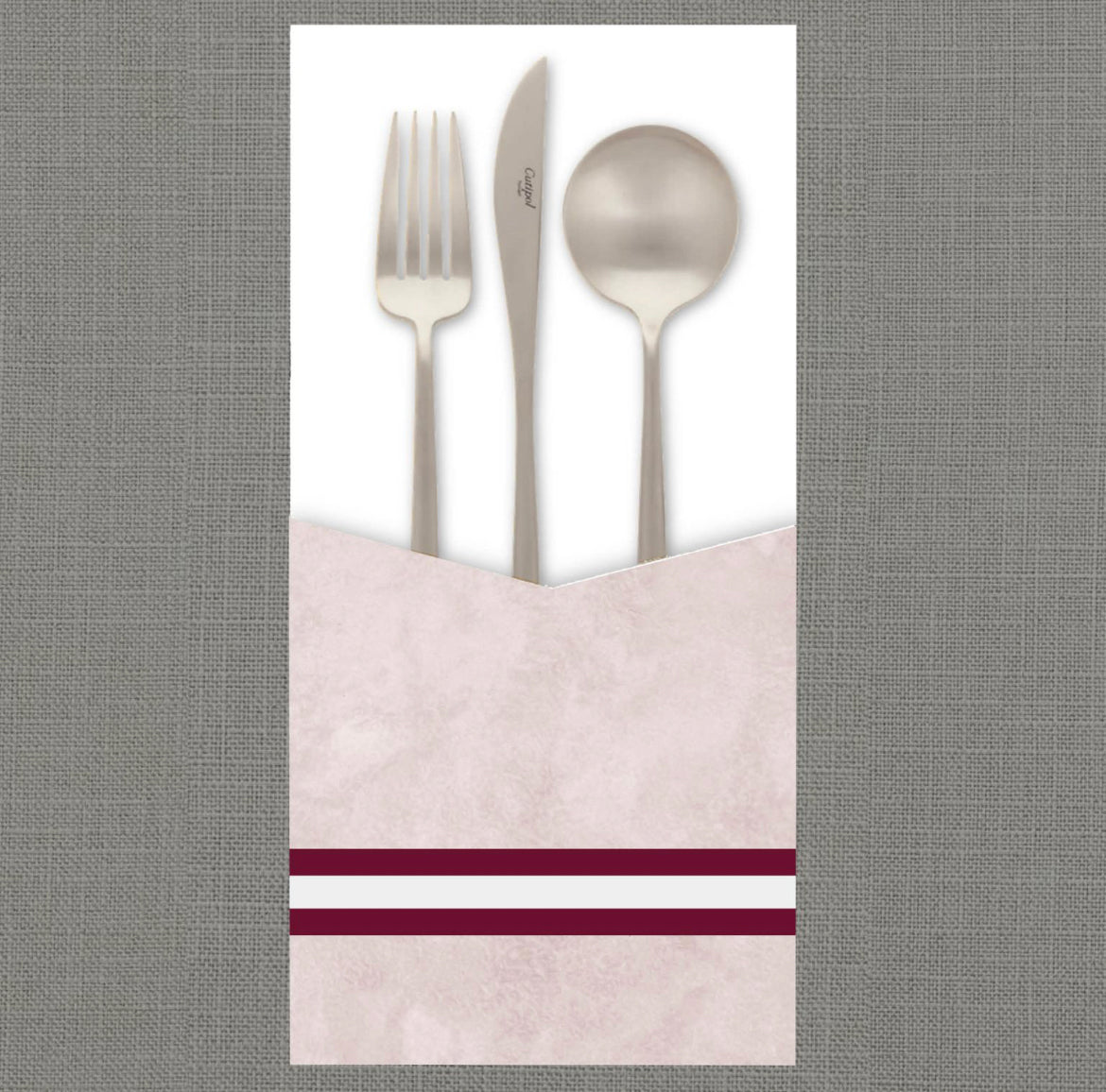Watercolor Border Pink Cutlery Pouch