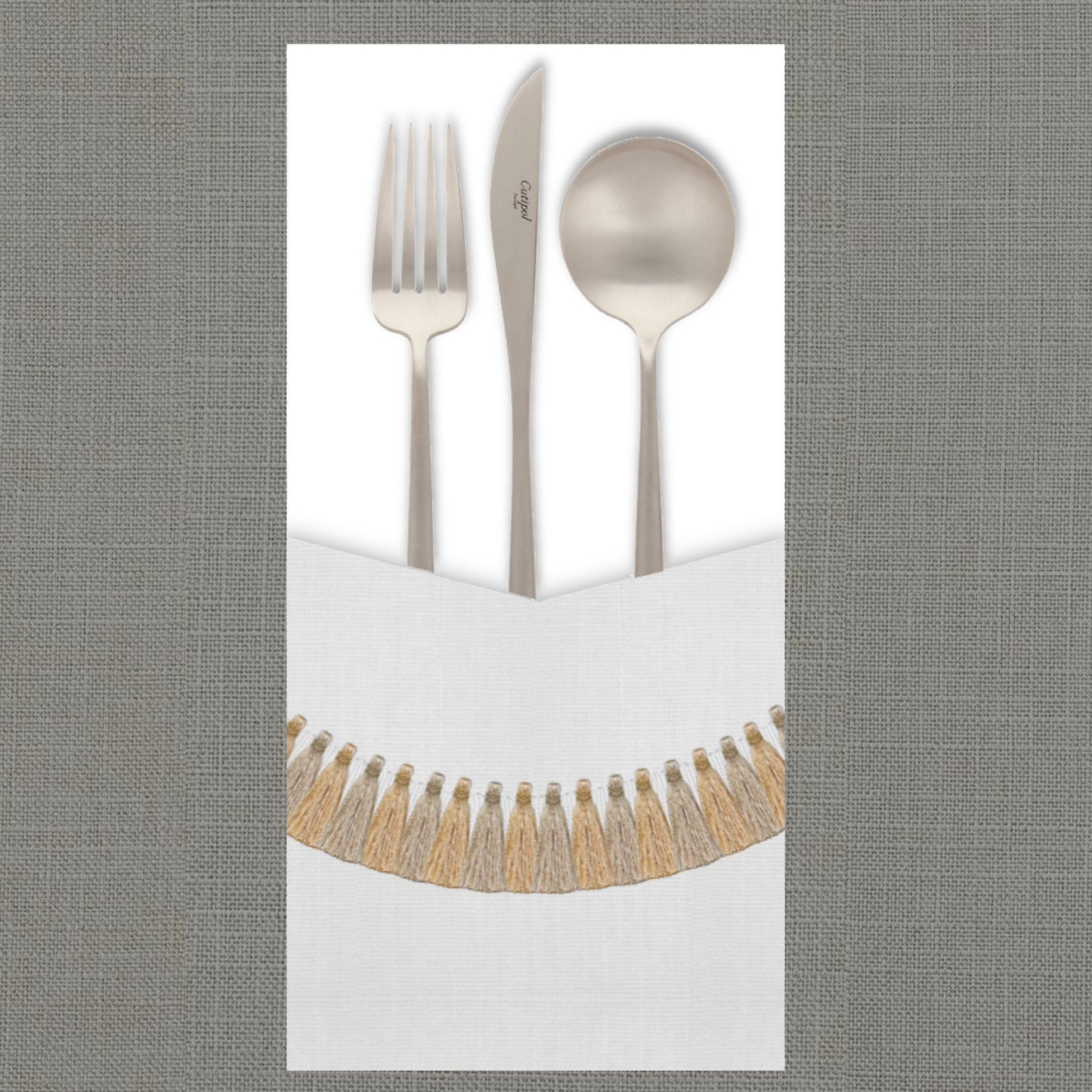 Tassels Gold Cutlery Pouch
