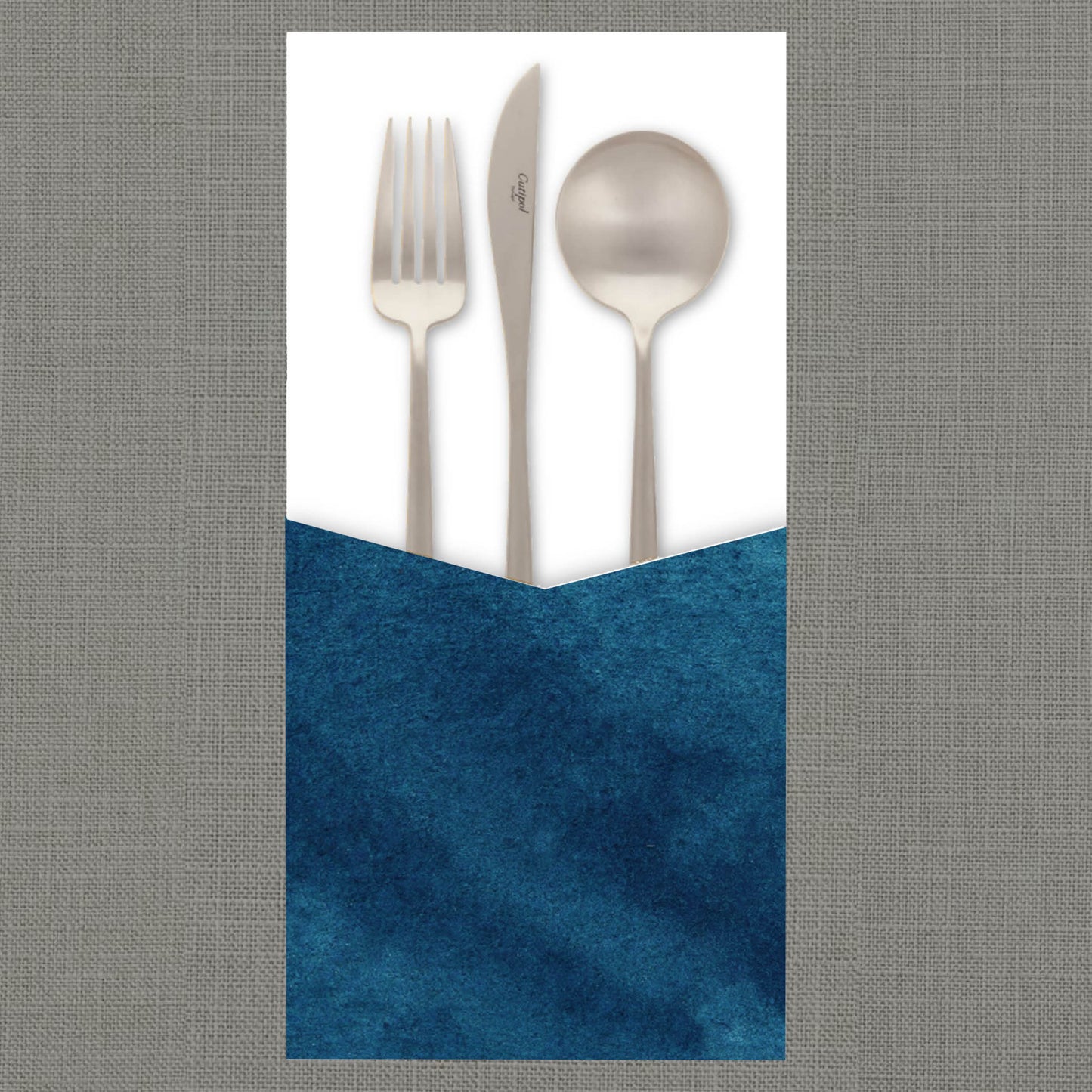 Watercolor Teal Cutlery Pouch