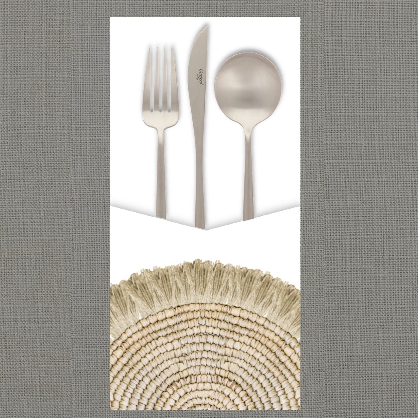 Woven Natural Cutlery Pouch