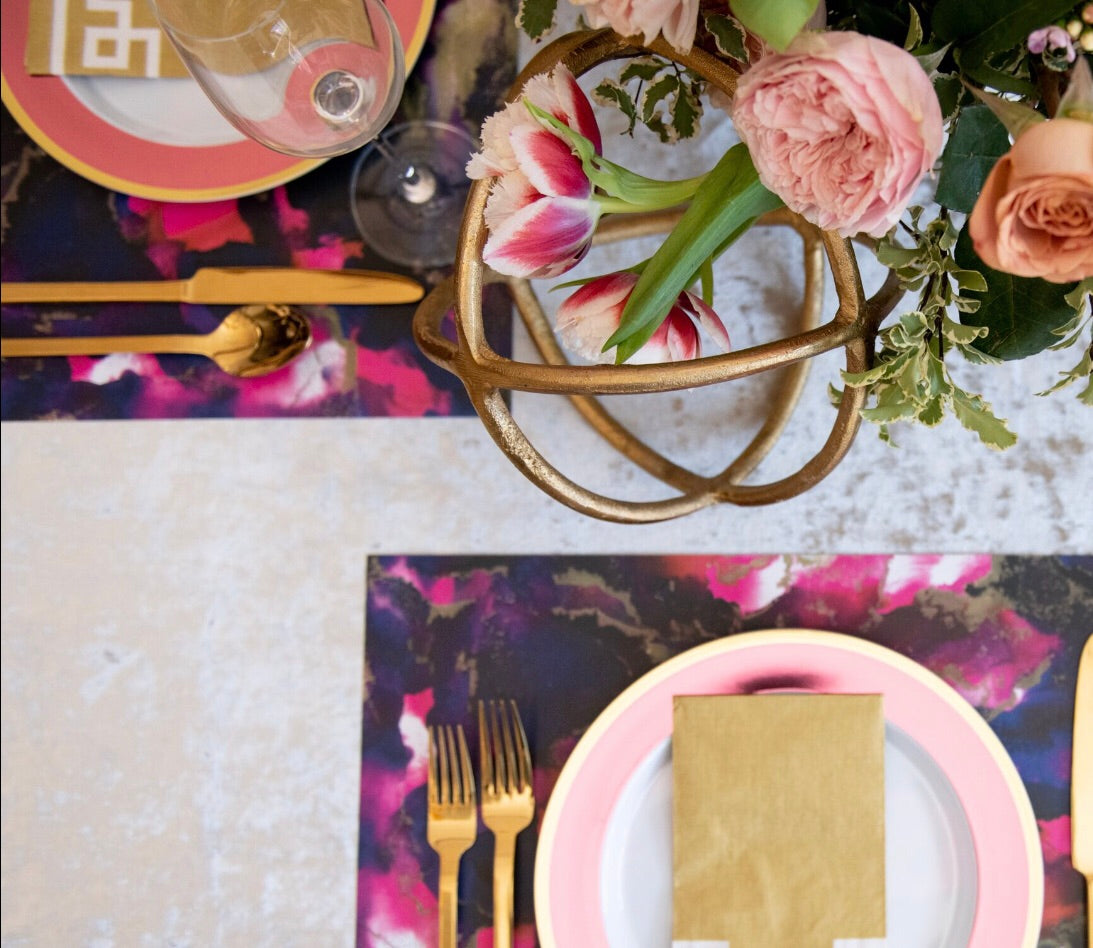 Swirl Pink - Black - Placemat