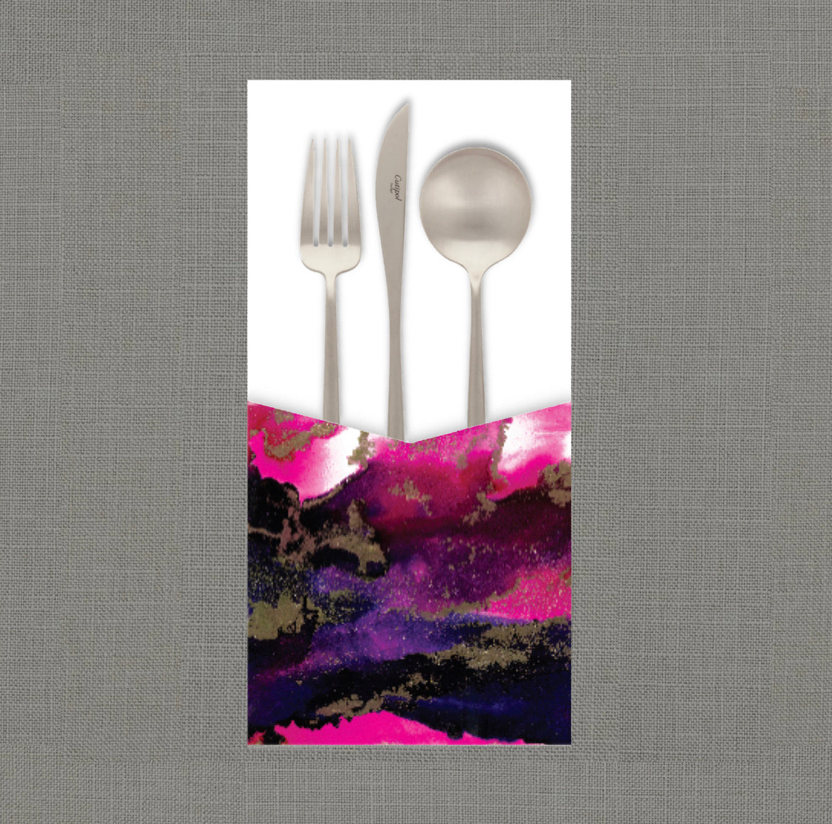 Swirl Pink Black Cutlery Pouch