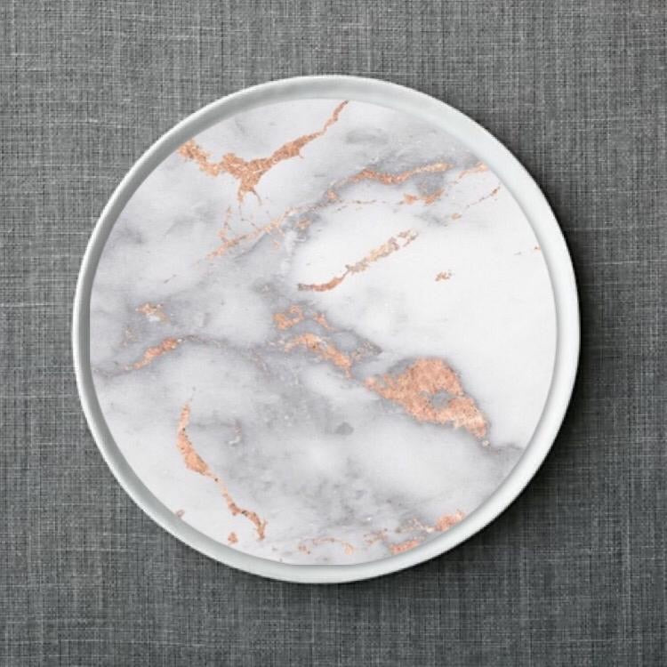 Metallic Rose Gold Marble Plate Accent
