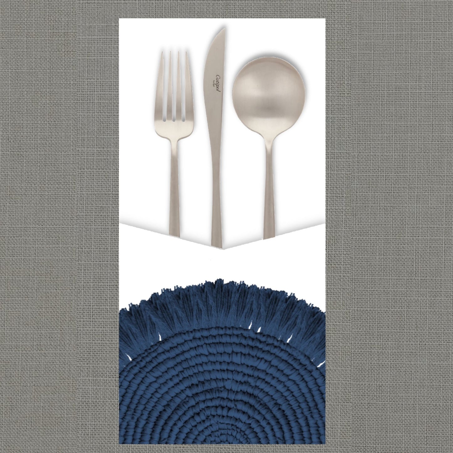 Woven Navy Cutlery Pouch