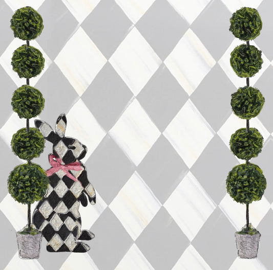 Harlequin Hedge (Bunny) Charger - (SQUARE)