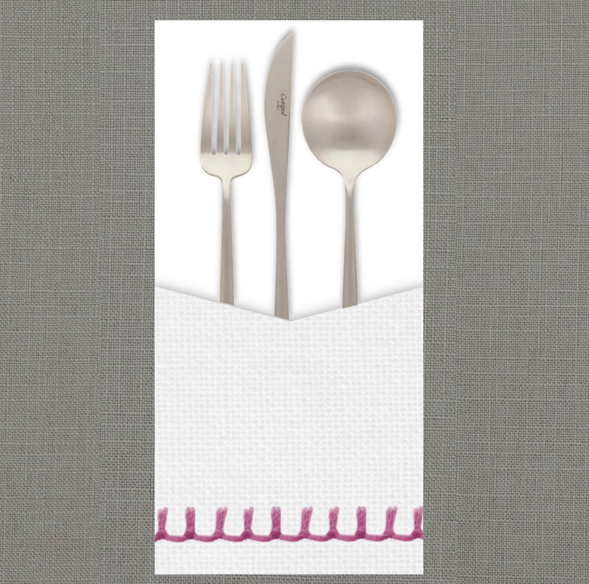 Stitched Pink Cutlery Pouch