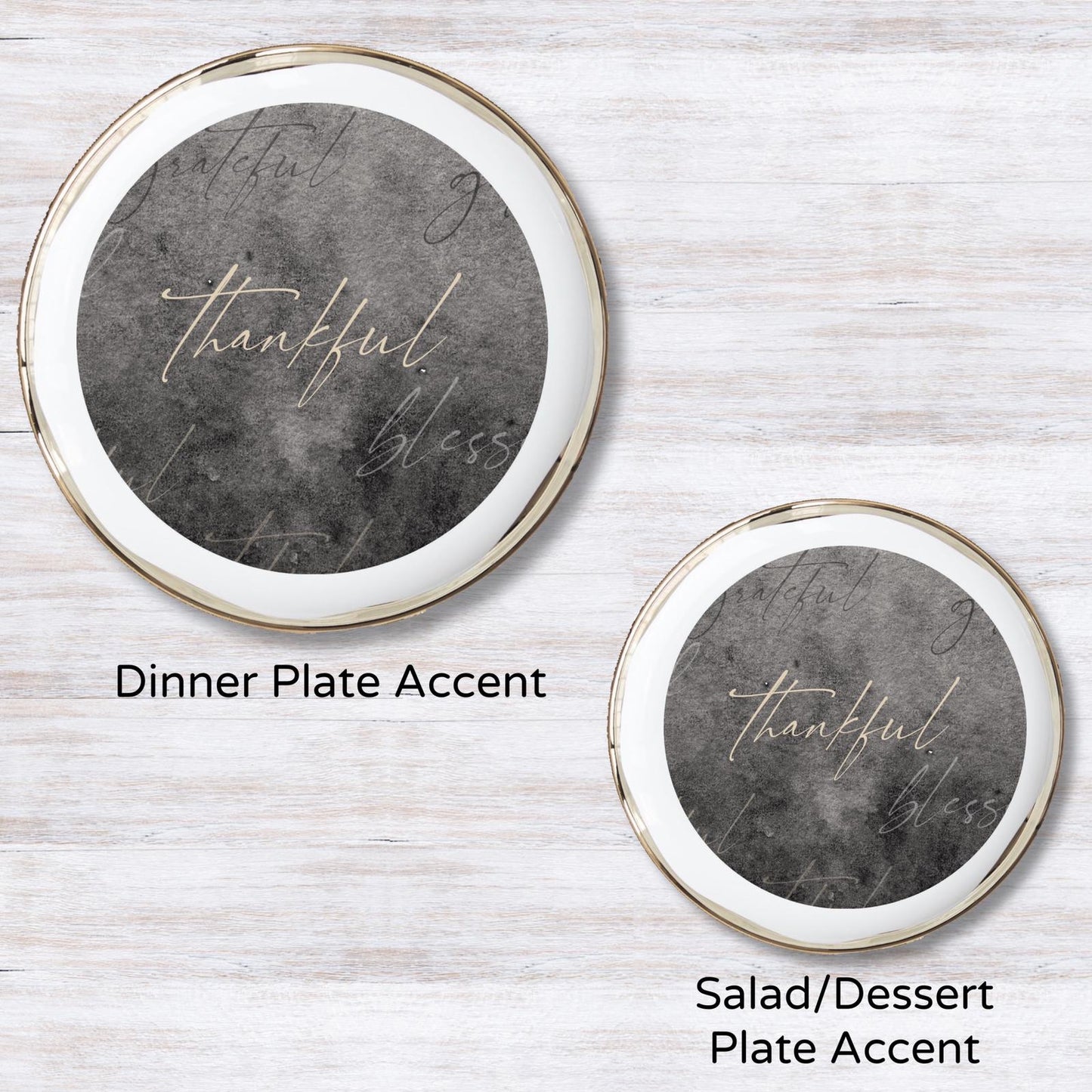 Thankful Gray Plate Accent