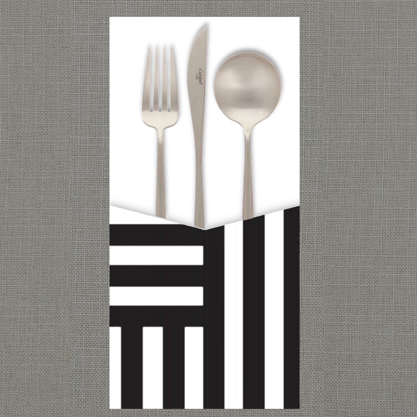 Intersection Black & White Cutlery Pouch