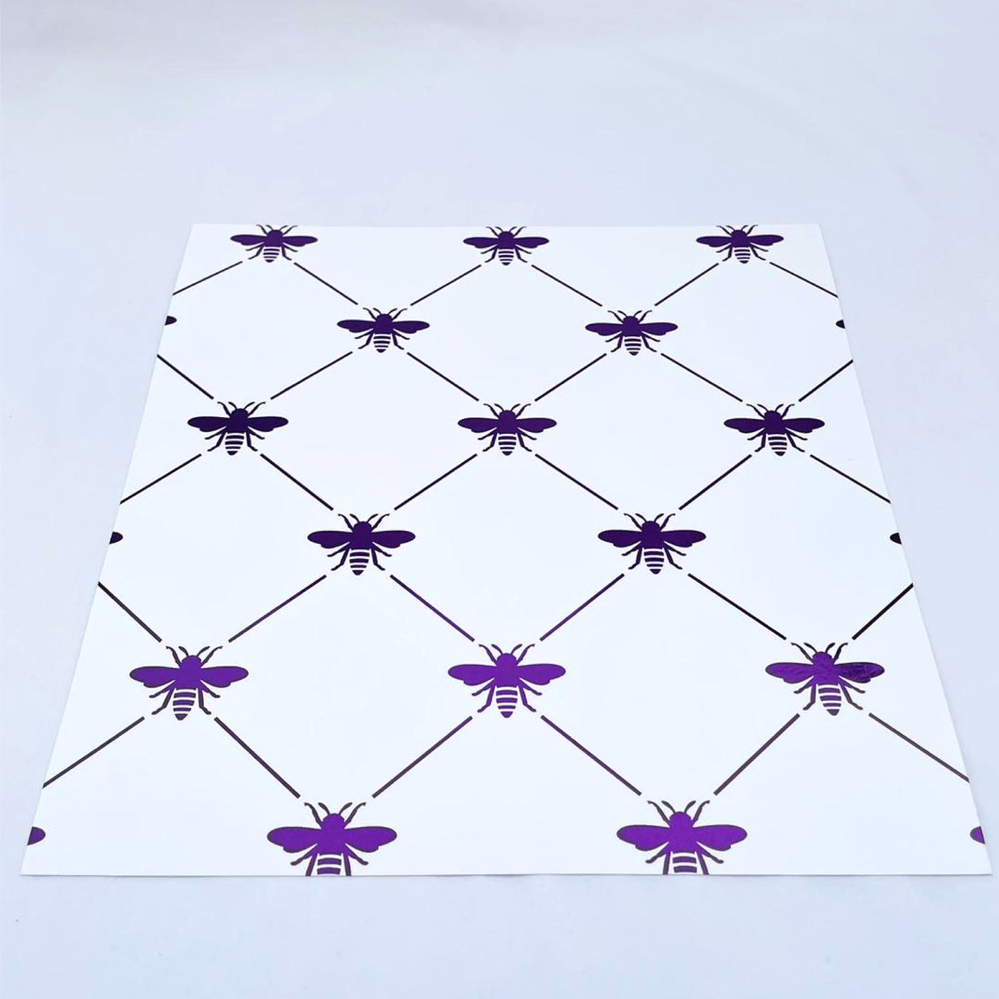 Foil Diamond Bee - Charger - (SQUARE)
