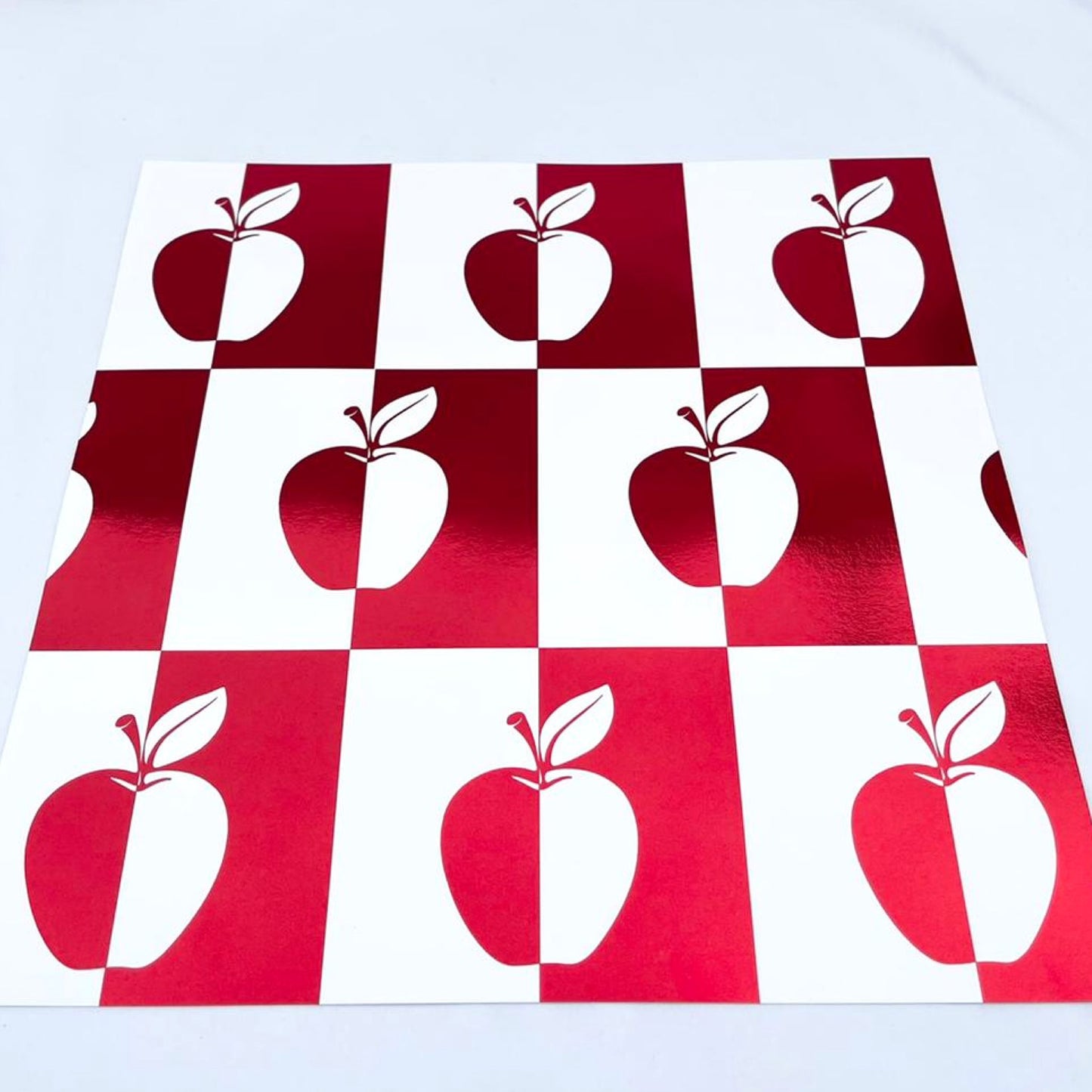 Foil Mondrian Apples - Charger - (SQUARE)