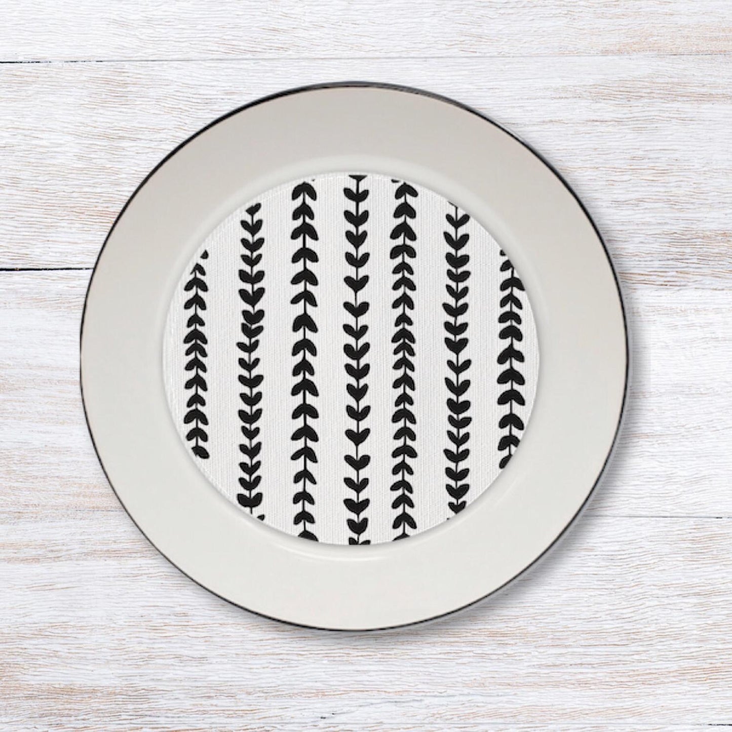 Laurel Stripe Plate Accent