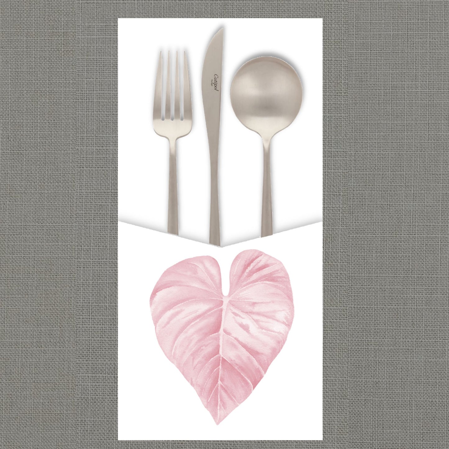 Love Leaf Pink Cutlery Pouch