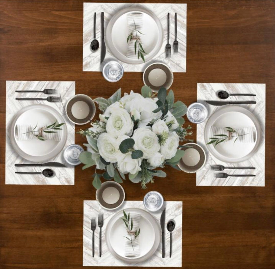 Whitewash Herringbone - Placemat