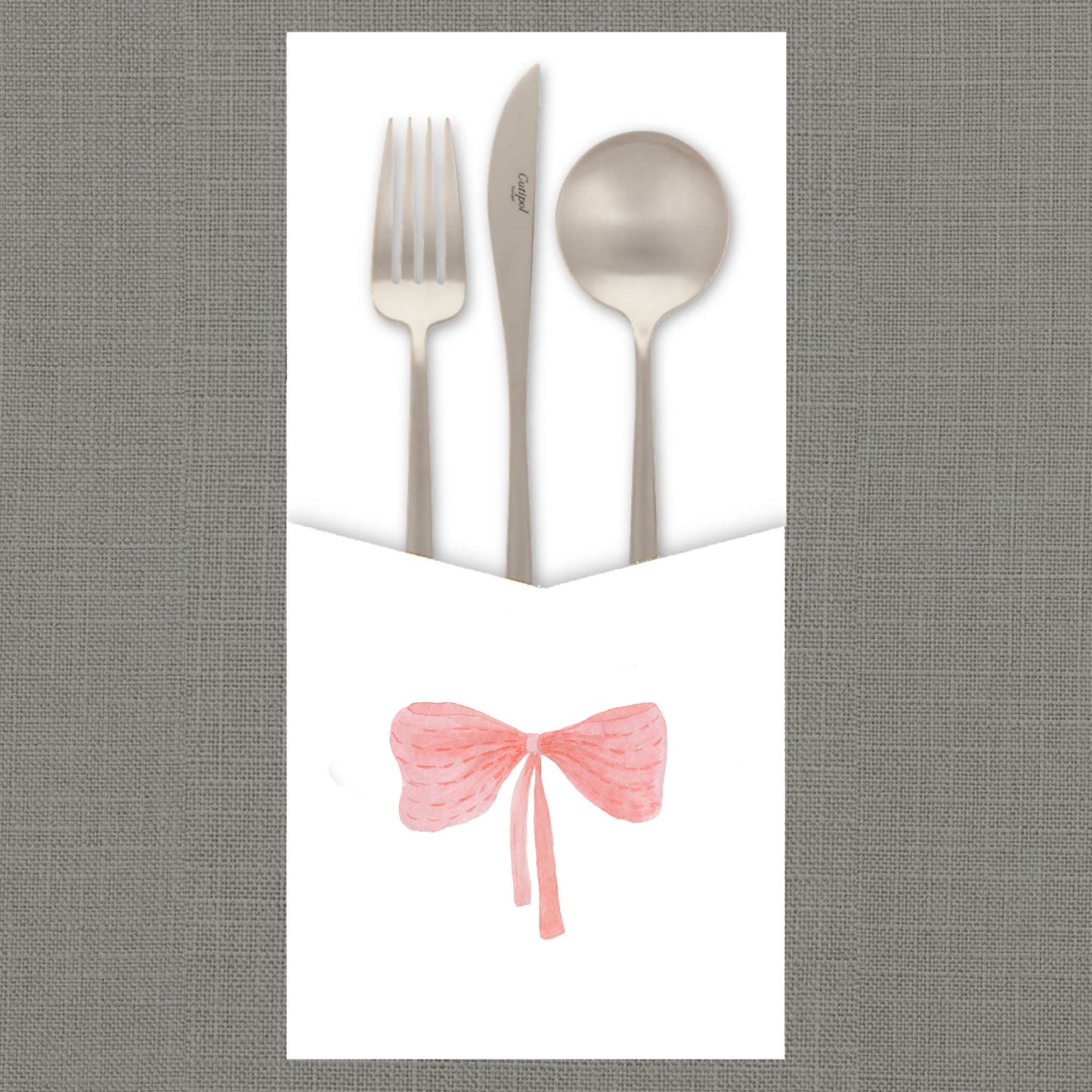 Rosy Ribbon Cutlery Pouch
