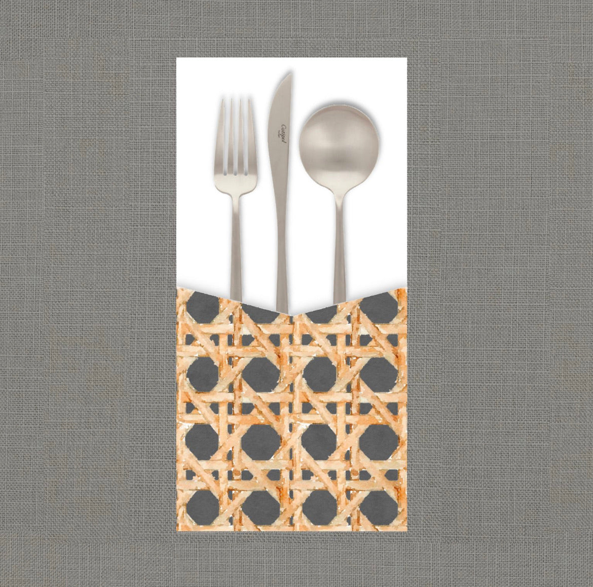 Wicker Gray Cutlery Pouch