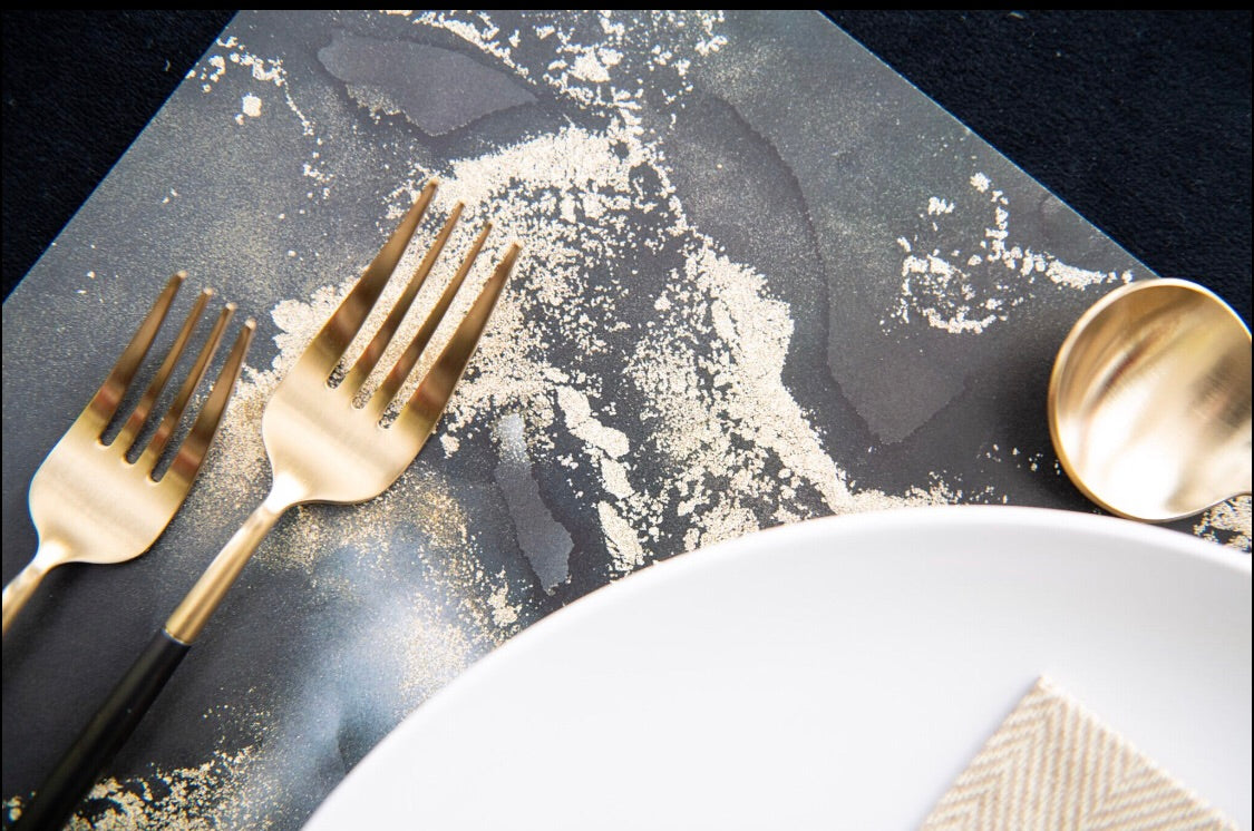 Swirl Gold - Black - Placemat