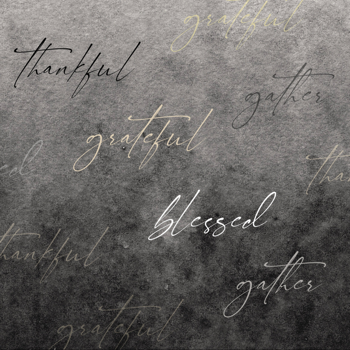 Thankful Gray Charger - (SQUARE)