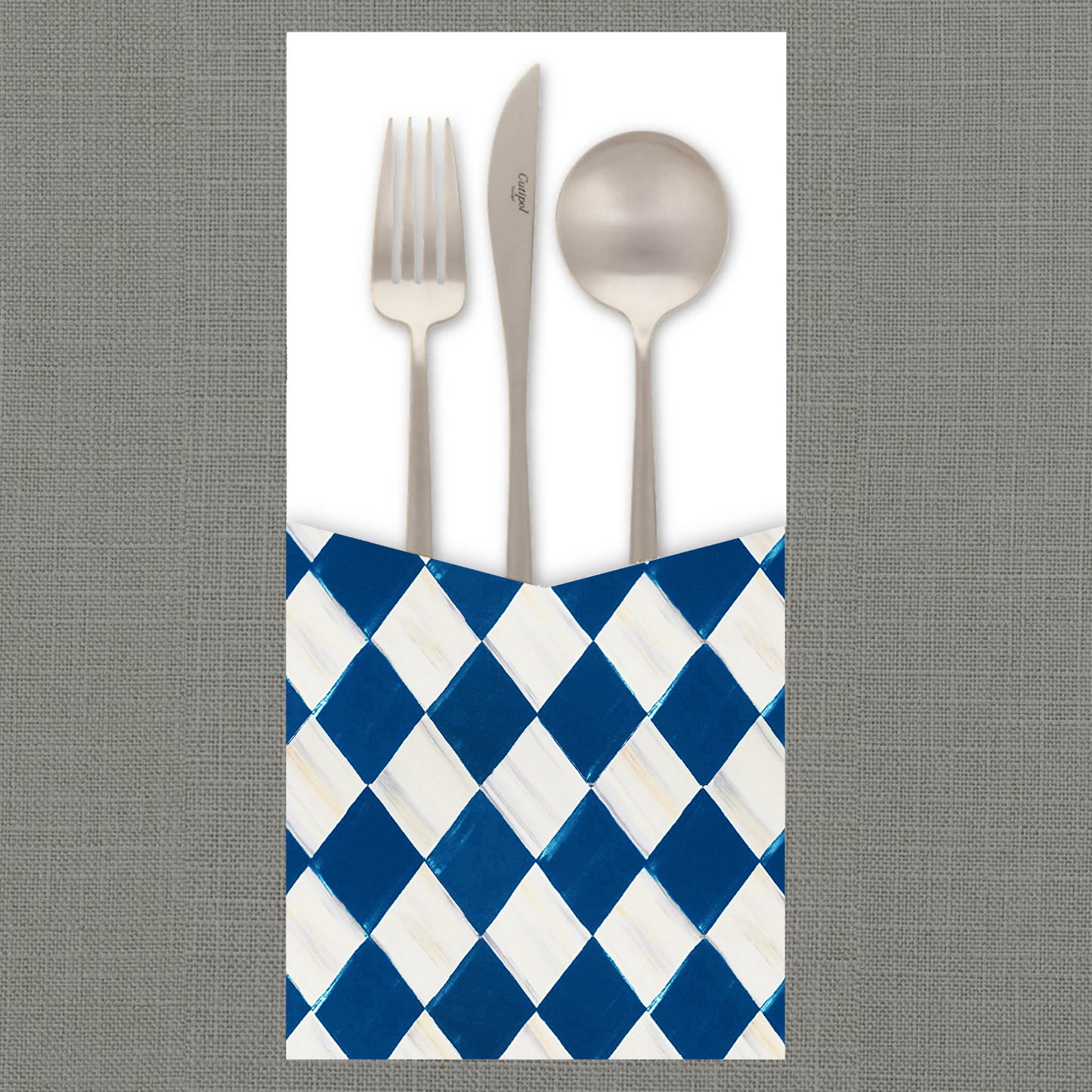 Harlequin Blue Cutlery Pouch